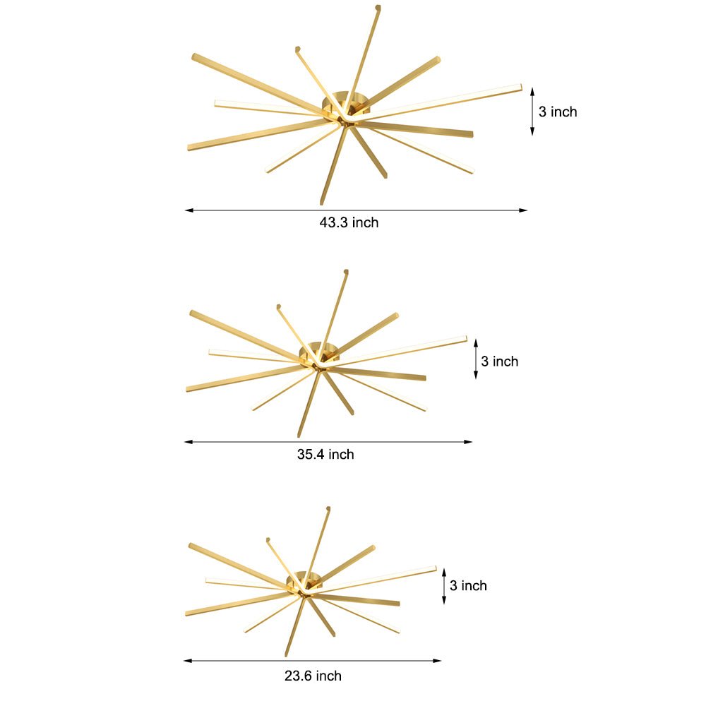 copper starburst ceiling light star shaped lighting fixture