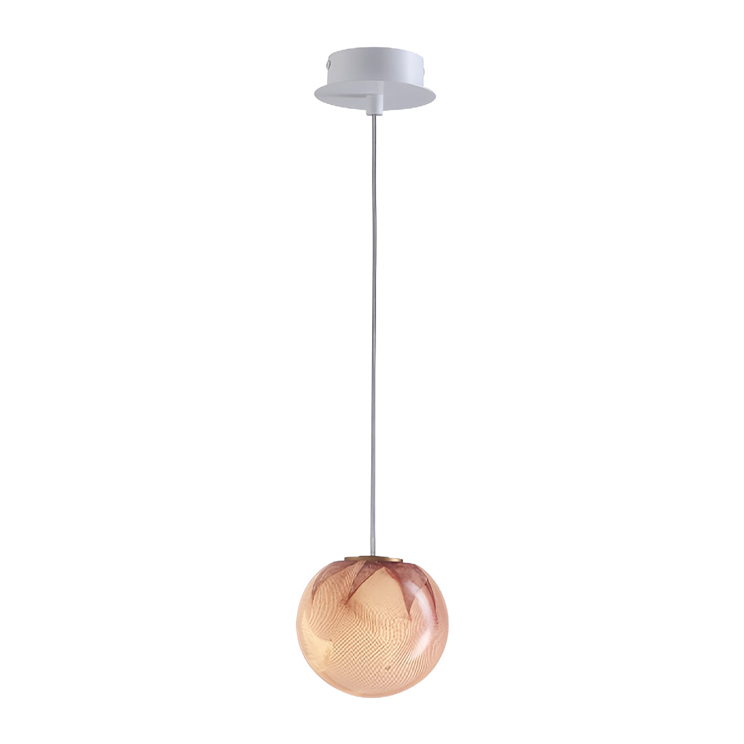 Glass Globe Mini Pendant — Purple Metal, G9, 3.5W, 4.5" Adjustable Cord, IP20