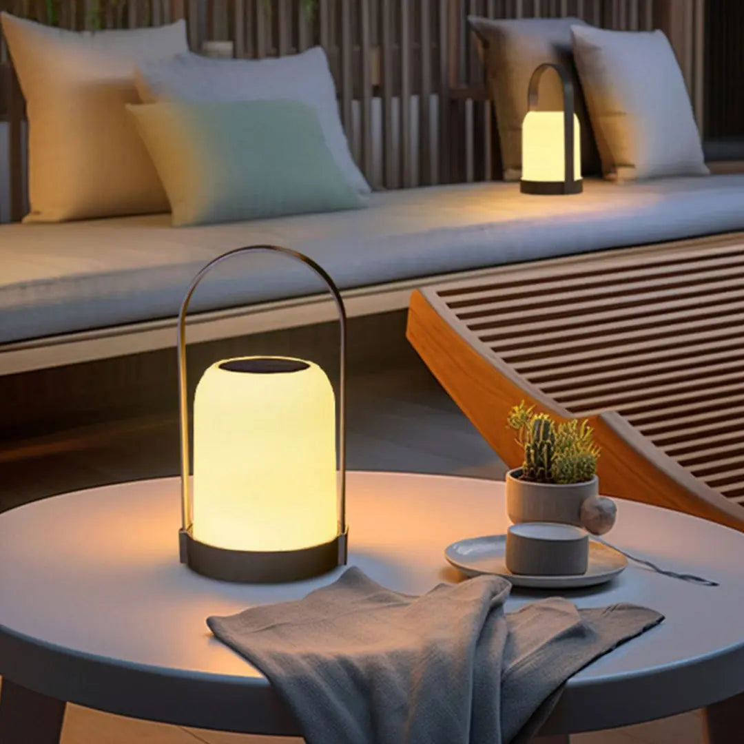 Portable Waterproof Handheld Light with Solar Power and USB Rechargeable Features Luxe
