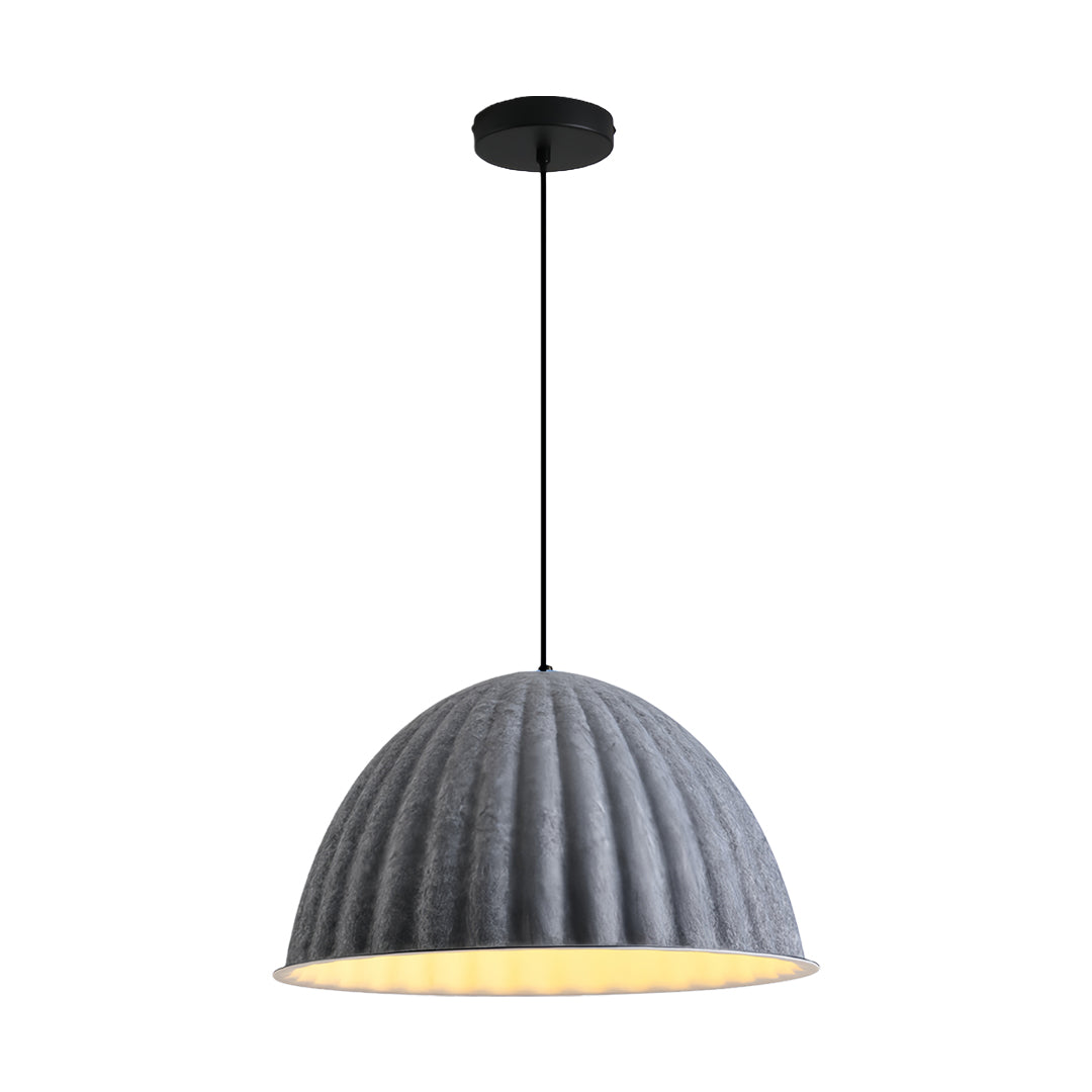 Pumpkin-Shaped Felt Pendant Light — PET Felt, Sound-Absorbing, E27, 14"–30" dia.