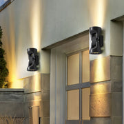 Two-Light Outdoor Wall Sconce — Die-Cast Aluminum and Glass, LED, IP65, 12W / 24W, Three-Color Temperature