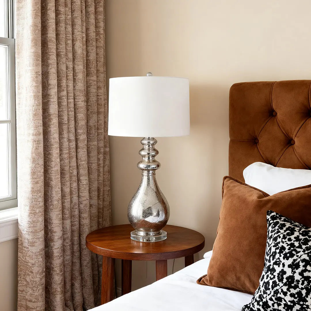 Unique Modern Silver Table Lamp with Polished Finish Luxe