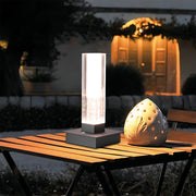 Modern Cordless Square Table Lamp with Dimmable LED - Bubble Design for Nightstands Luxe