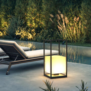 Contemporary Outdoor Lantern — Black Stainless Steel & Acrylic, LED, IP65, Solar or Plug-in, 2200mAh, Dusk-to-Dawn