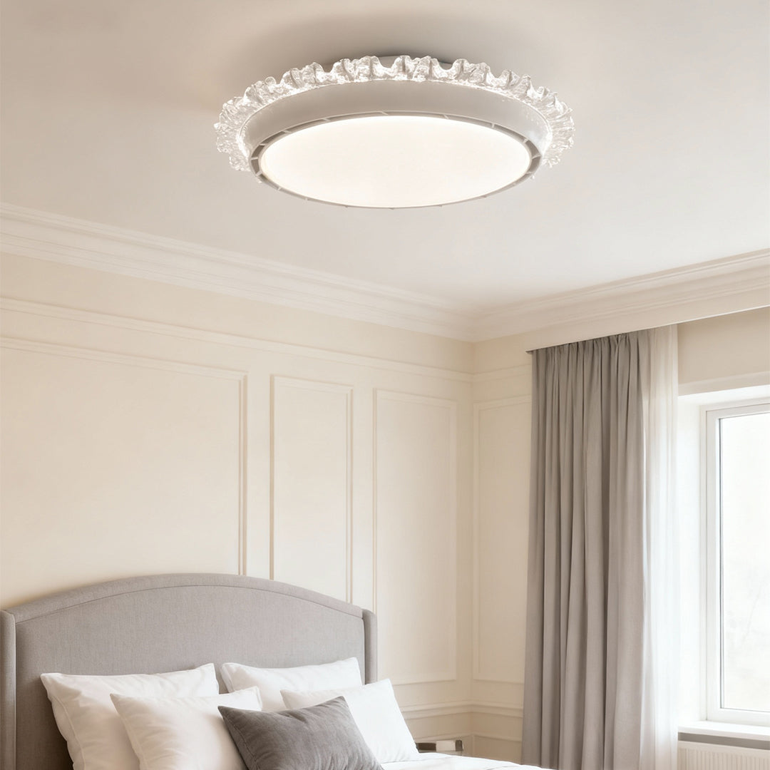 Minimalist Bladeless Ceiling Fan Lamp with Light - White