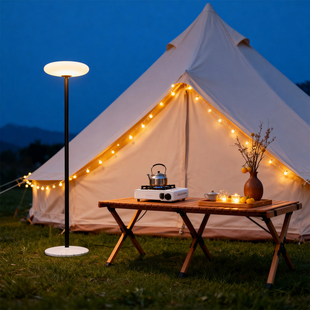 Solar Waterproof Outdoor Patio Floor Lamp with Aluminum and PE Body