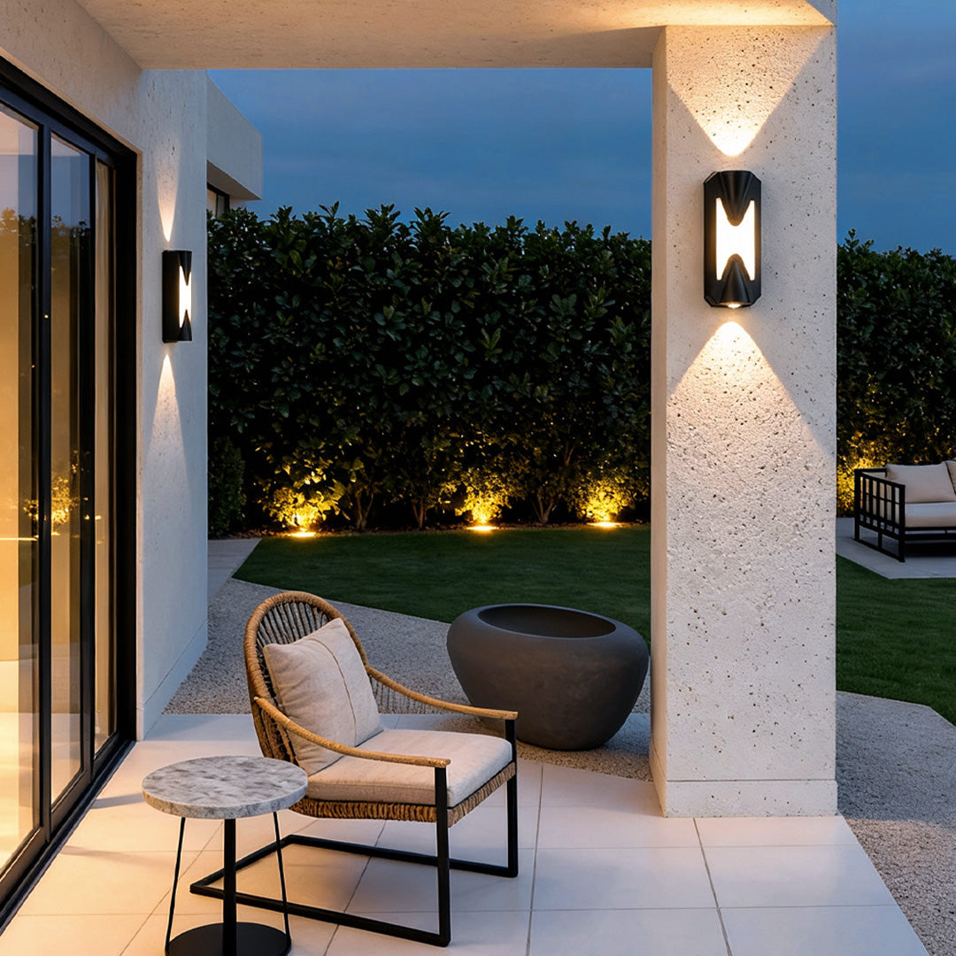Geometric Minimalist Up/Down Outdoor Wall Light
