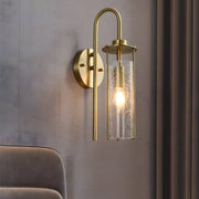 Modern Minimalist Wall Sconce — Cracked Glass Shade, Copper Finish, E14, 60W Max