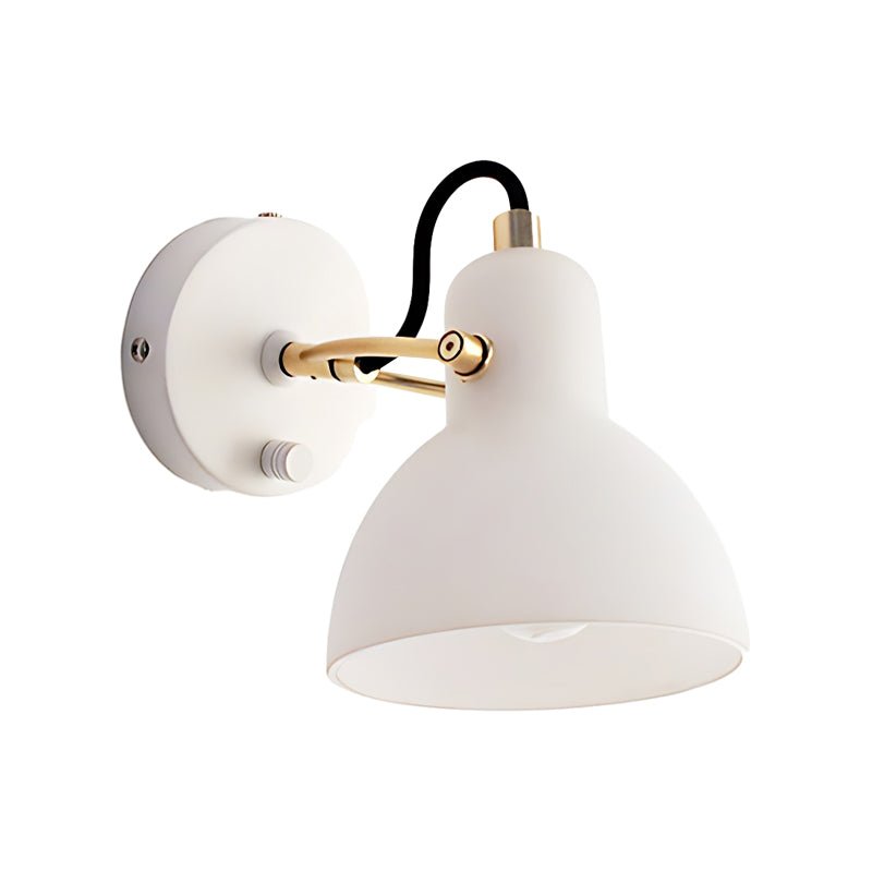 Minimalist Wall Sconce — White Glass, 235° Rotatable, E14, Hardwired