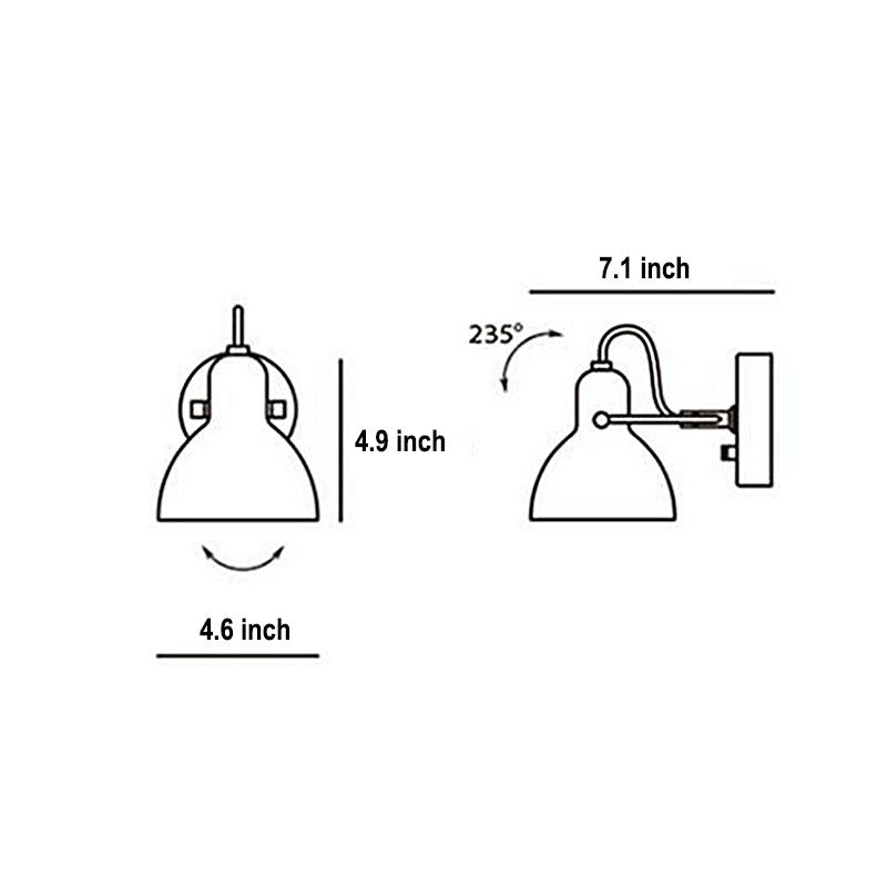 Minimalist Wall Sconce — White Glass, 235° Rotatable, E14, Hardwired