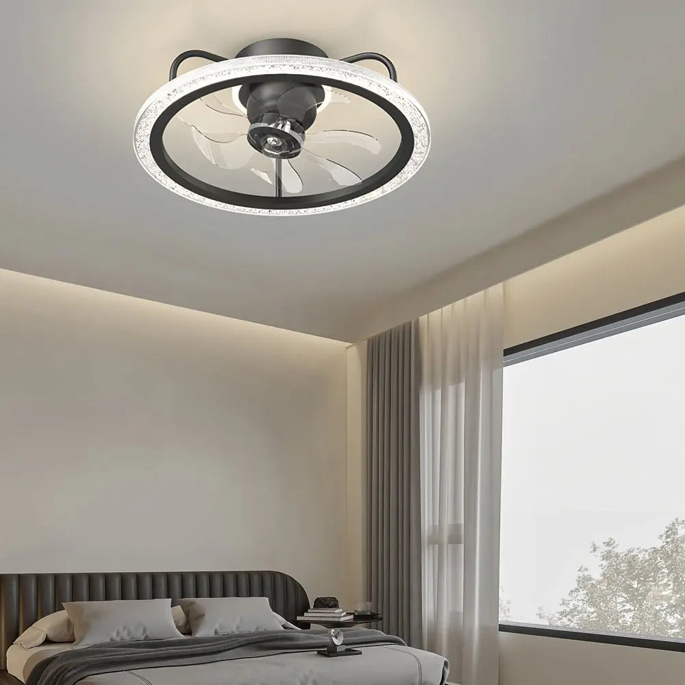 Modern 360° Shake Head Ceiling Fan with Light - Creative Design and 3-Step Dimming Luxe