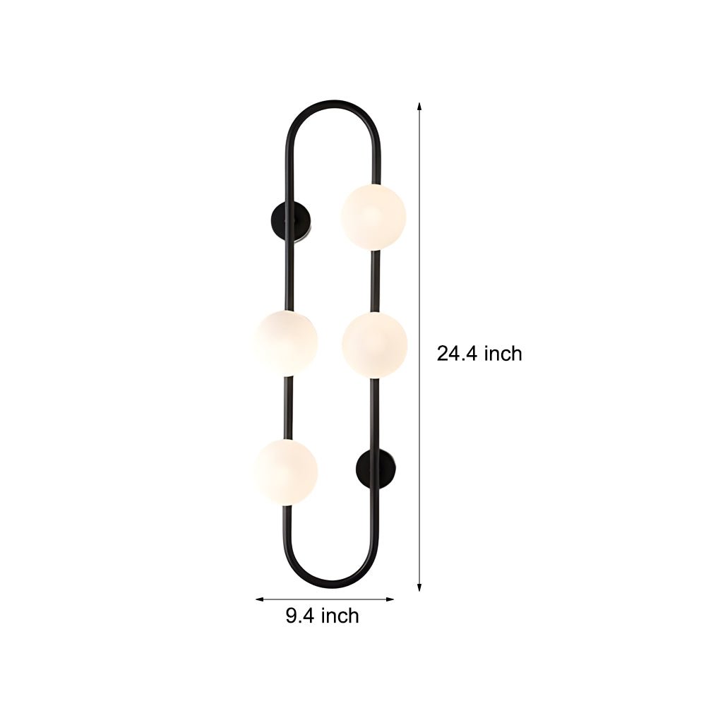 Postmodern 4-Bubble Glass Ball Wall Sconce — Iron and Glass, G9 LED, Black or Gold