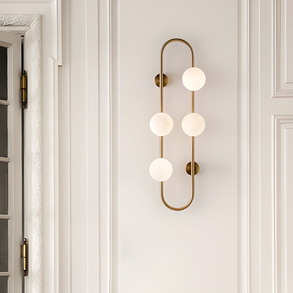 Postmodern 4-Bubble Glass Ball Wall Sconce — Iron and Glass, G9 LED, Black or Gold