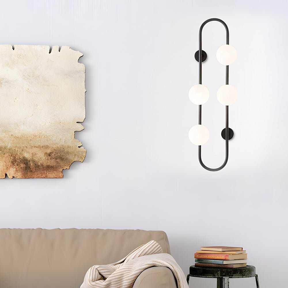 Postmodern 4-Bubble Glass Ball Wall Sconce — Iron and Glass, G9 LED, Black or Gold