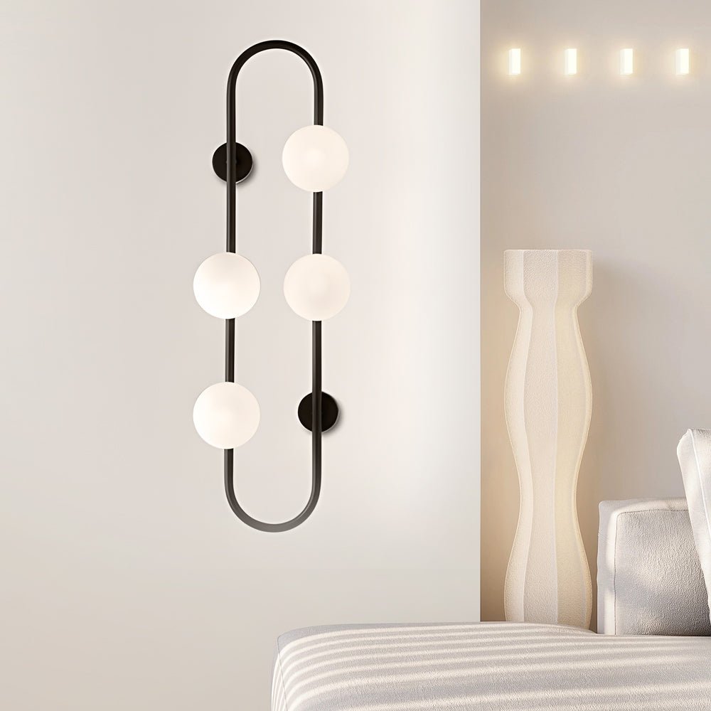 Postmodern 4-Bubble Glass Ball Wall Sconce — Iron and Glass, G9 LED, Black or Gold
