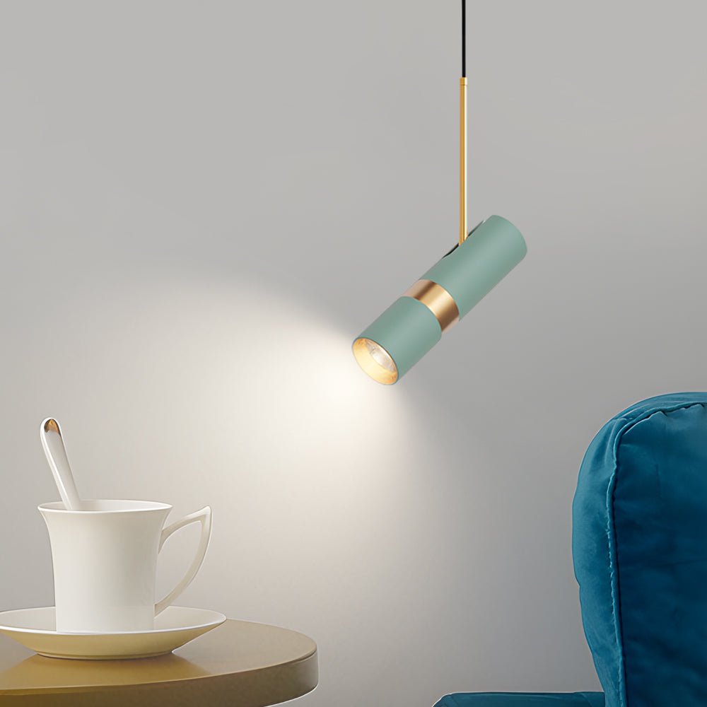 Cylindrical Mini Pendant Light — Aluminum, LED, Three-Step Dimming (3000K/4500K/6000K), 2.4" × 14.2", Adjustable 59" Cord