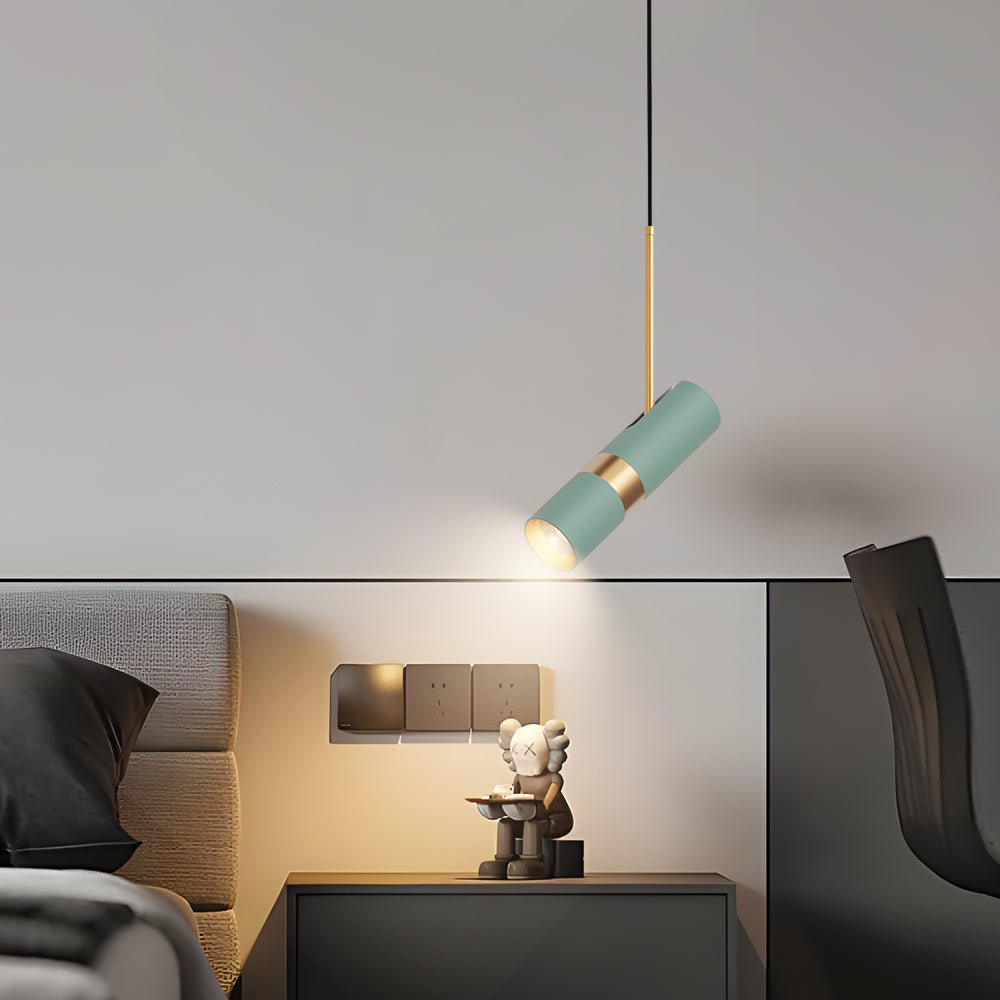 Cylindrical Mini Pendant Light — Aluminum, LED, Three-Step Dimming (3000K/4500K/6000K), 2.4" × 14.2", Adjustable 59" Cord