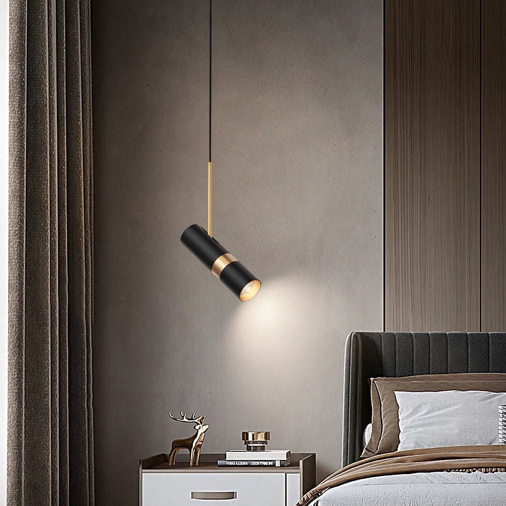 Cylindrical Mini Pendant Light — Aluminum, LED, Three-Step Dimming (3000K/4500K/6000K), 2.4" × 14.2", Adjustable 59" Cord