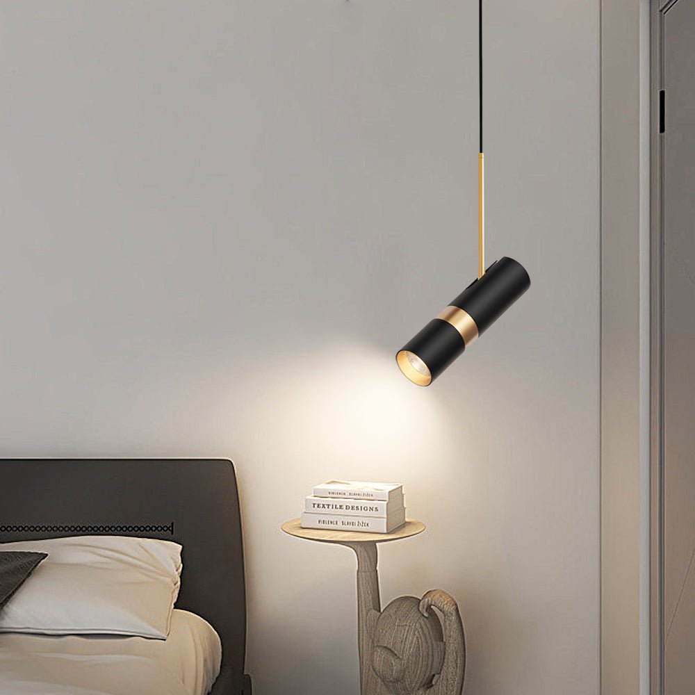 Cylindrical Mini Pendant Light — Aluminum, LED, Three-Step Dimming (3000K/4500K/6000K), 2.4" × 14.2", Adjustable 59" Cord