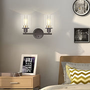 creative industrial plug in glass wall sconce for bathroom and bedroom vanity lighting