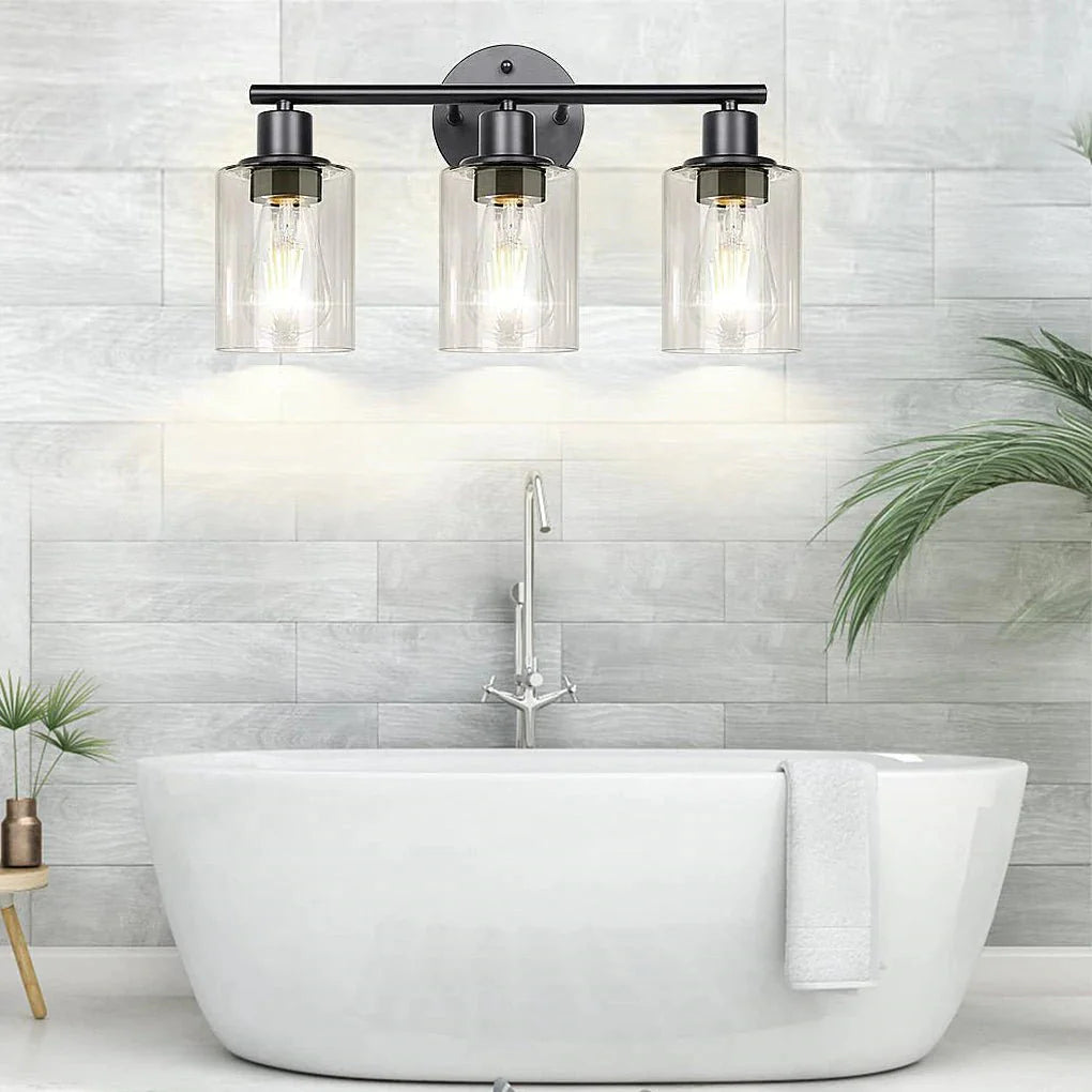 creative industrial plug in glass wall sconce for bathroom and bedroom vanity lighting