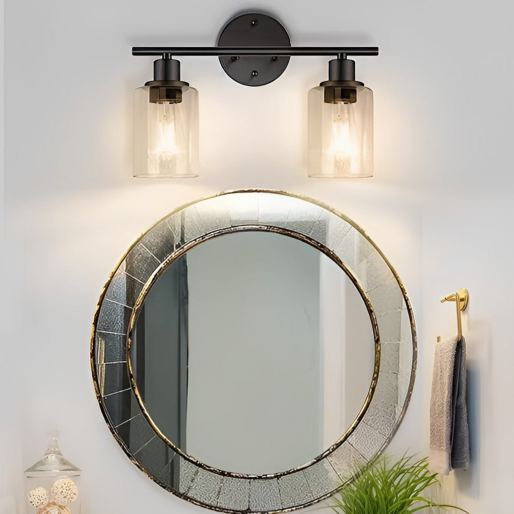 creative industrial plug in glass wall sconce for bathroom and bedroom vanity lighting