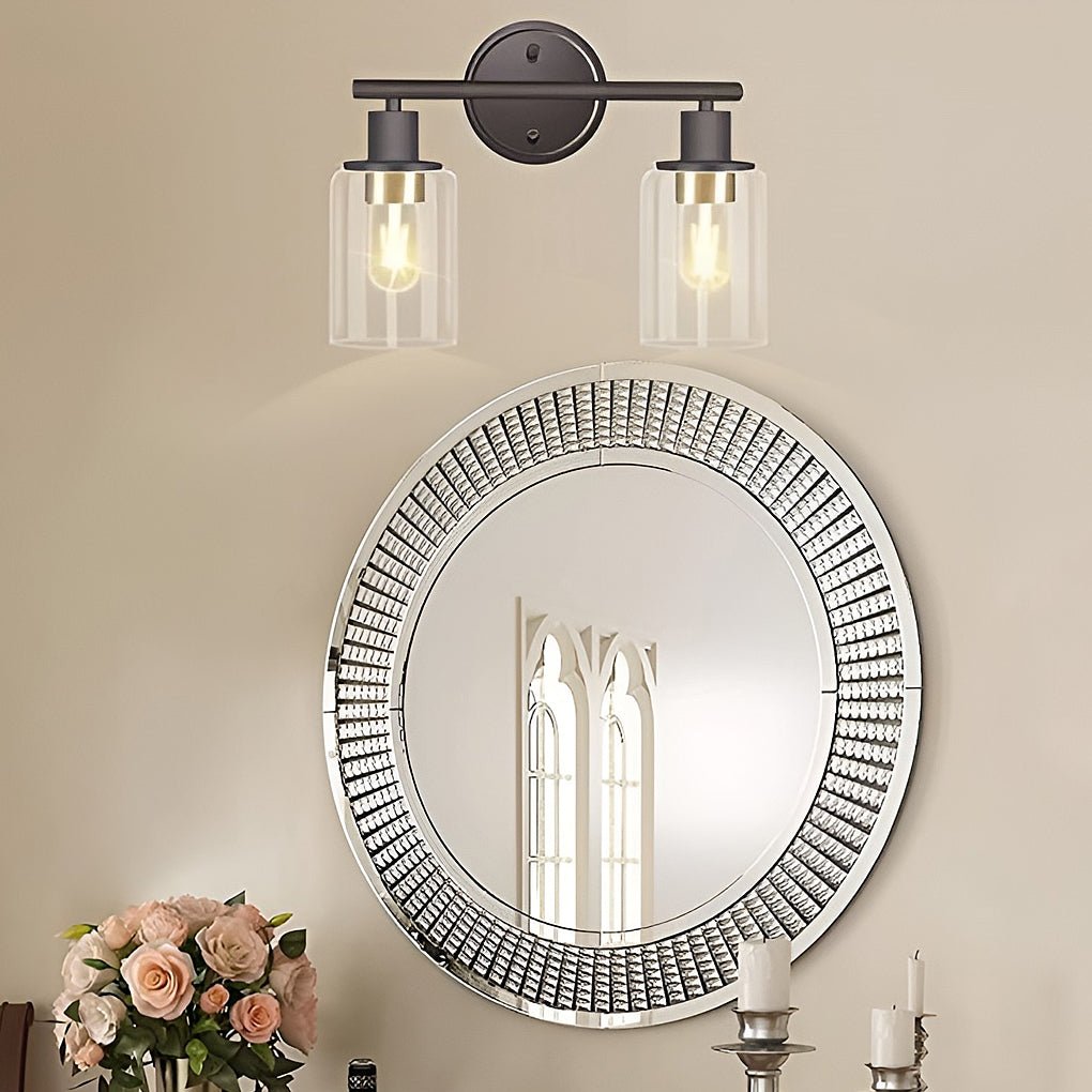 creative industrial plug in glass wall sconce for bathroom and bedroom vanity lighting
