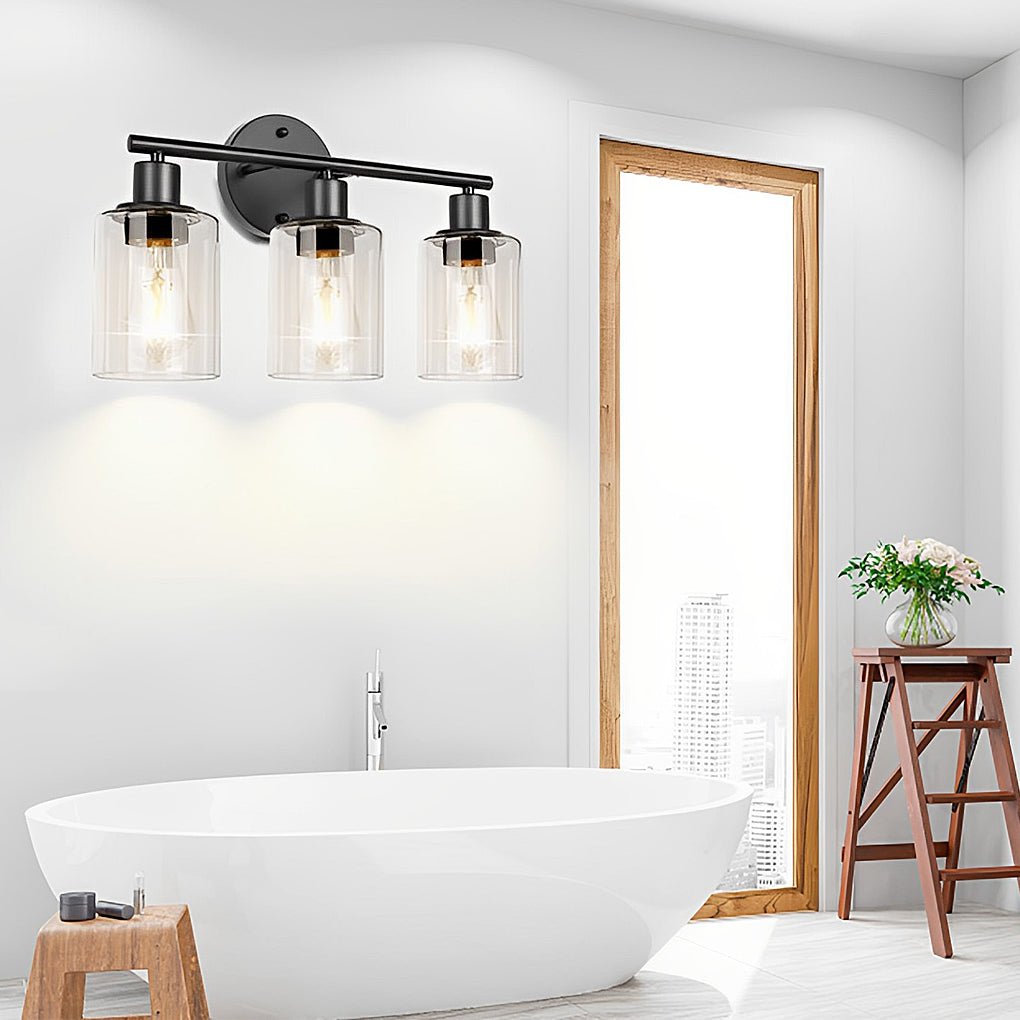 creative industrial plug in glass wall sconce for bathroom and bedroom vanity lighting