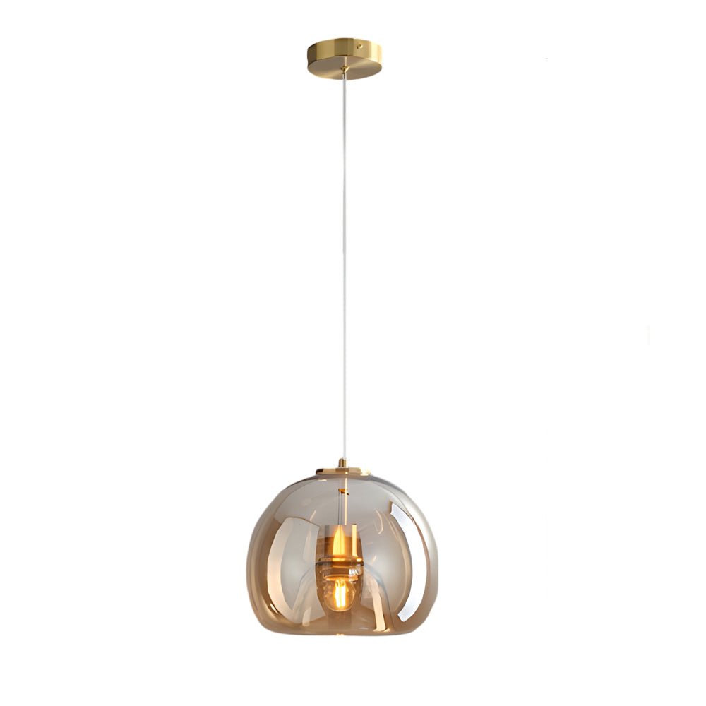 Smoke Gray Glass Mini Pendant — Modern, E27, 9.8" Diameter, 59.1" Cord, 3000K
