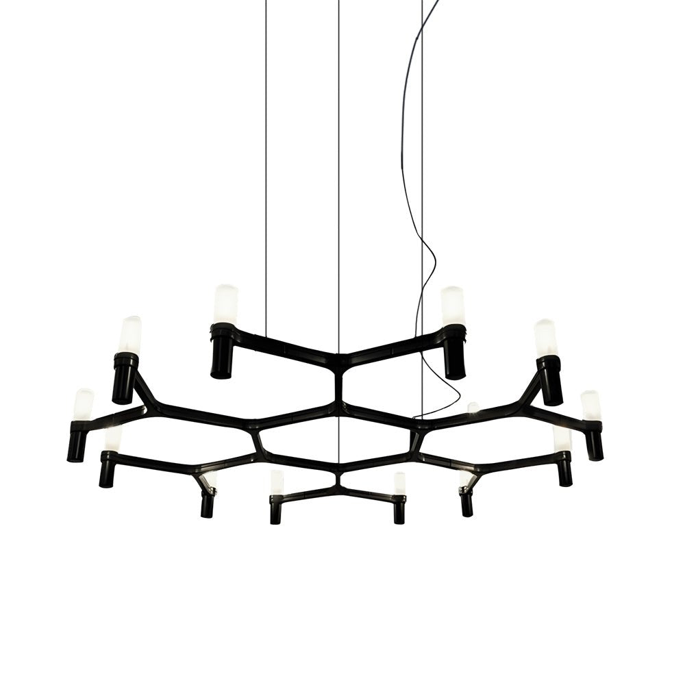 Geometric Multi-Layer Modern Chandelier — Aluminum, Frosted Glass, LED 3000K, up to 47.2", 1- to 5-Layer