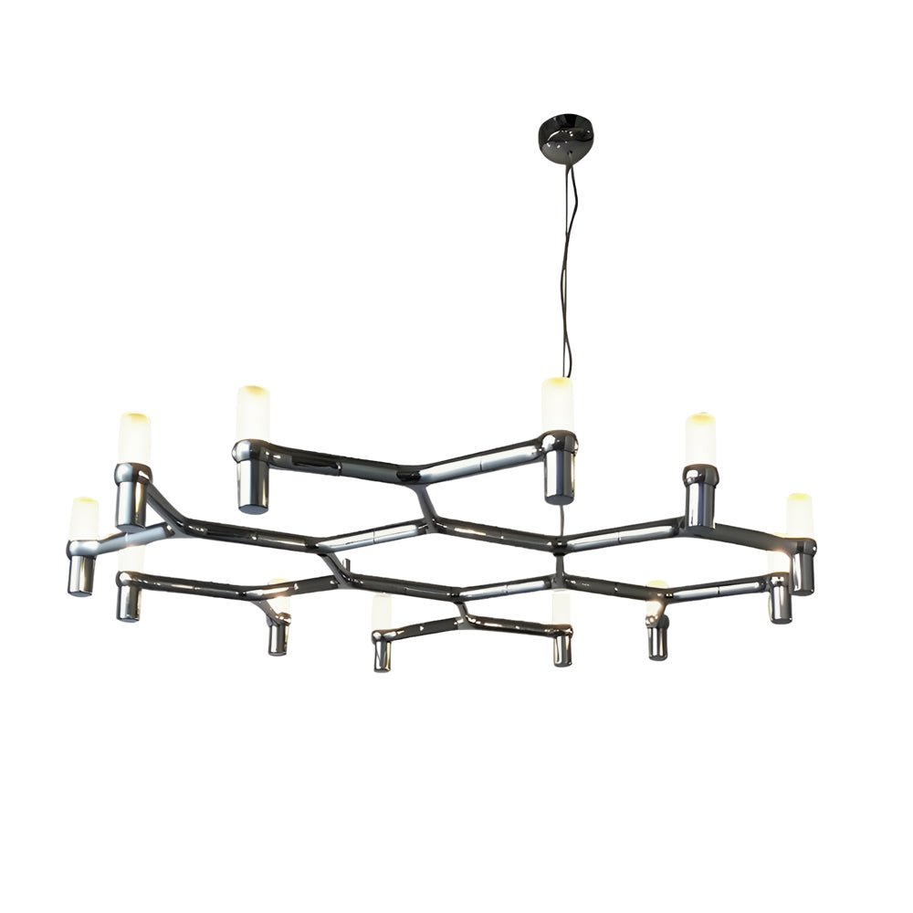 Geometric Multi-Layer Modern Chandelier — Aluminum, Frosted Glass, LED 3000K, up to 47.2", 1- to 5-Layer
