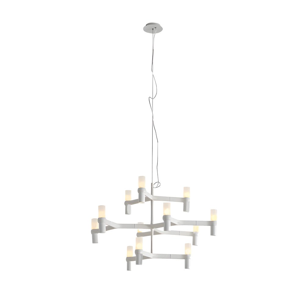 Geometric Multi-Layer Modern Chandelier — Aluminum, Frosted Glass, LED 3000K, up to 47.2", 1- to 5-Layer