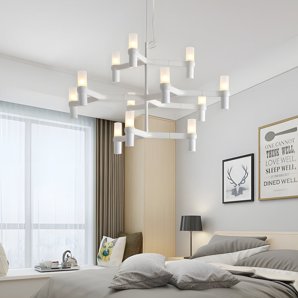 Geometric Multi-Layer Modern Chandelier — Aluminum, Frosted Glass, LED 3000K, up to 47.2", 1- to 5-Layer
