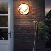 Moon Round Outdoor Wall Sconce — Stainless Steel & Glass, LED 12W, 3000K, IP-Rated Weatherproof