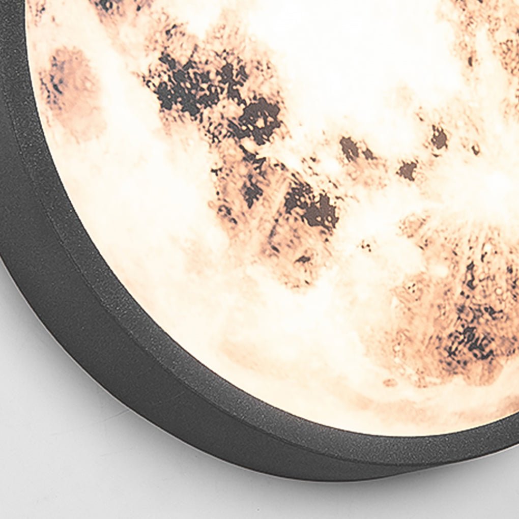 Moon Round Outdoor Wall Sconce — Stainless Steel & Glass, LED 12W, 3000K, IP-Rated Weatherproof