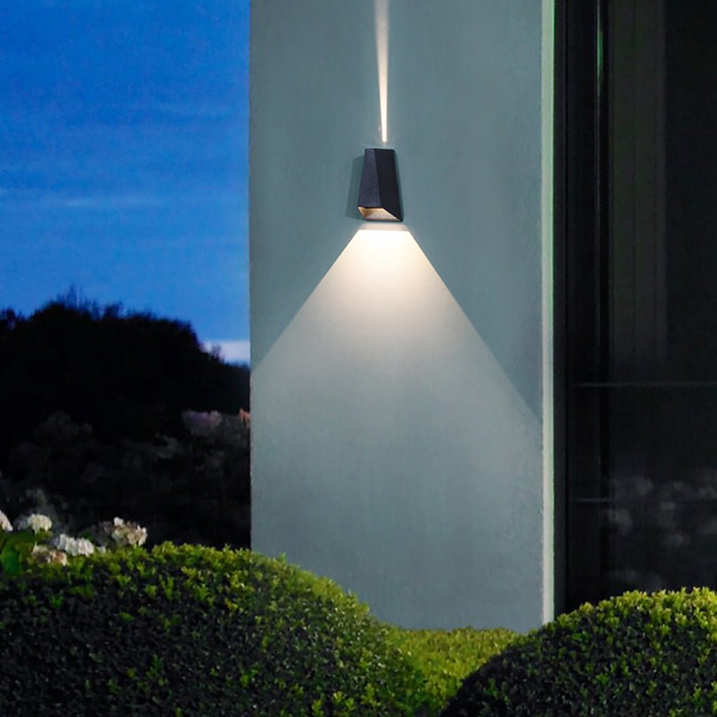 Trapezoidal Up/Down Outdoor Wall Sconce — Black, LED, 6W–10W, IP54, 3000K/6000K
