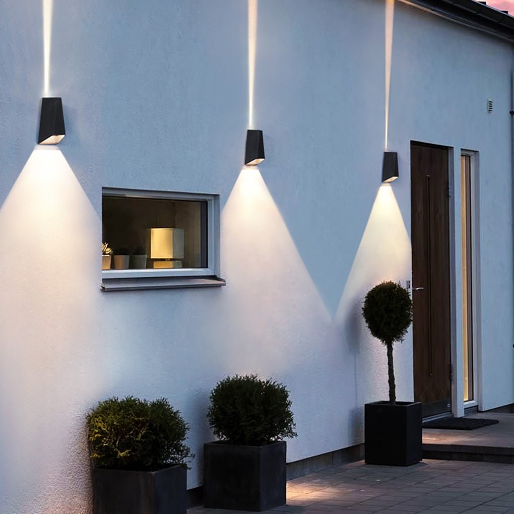Modern Black Waterproof LED Porch Lights with Up and Down Lighting