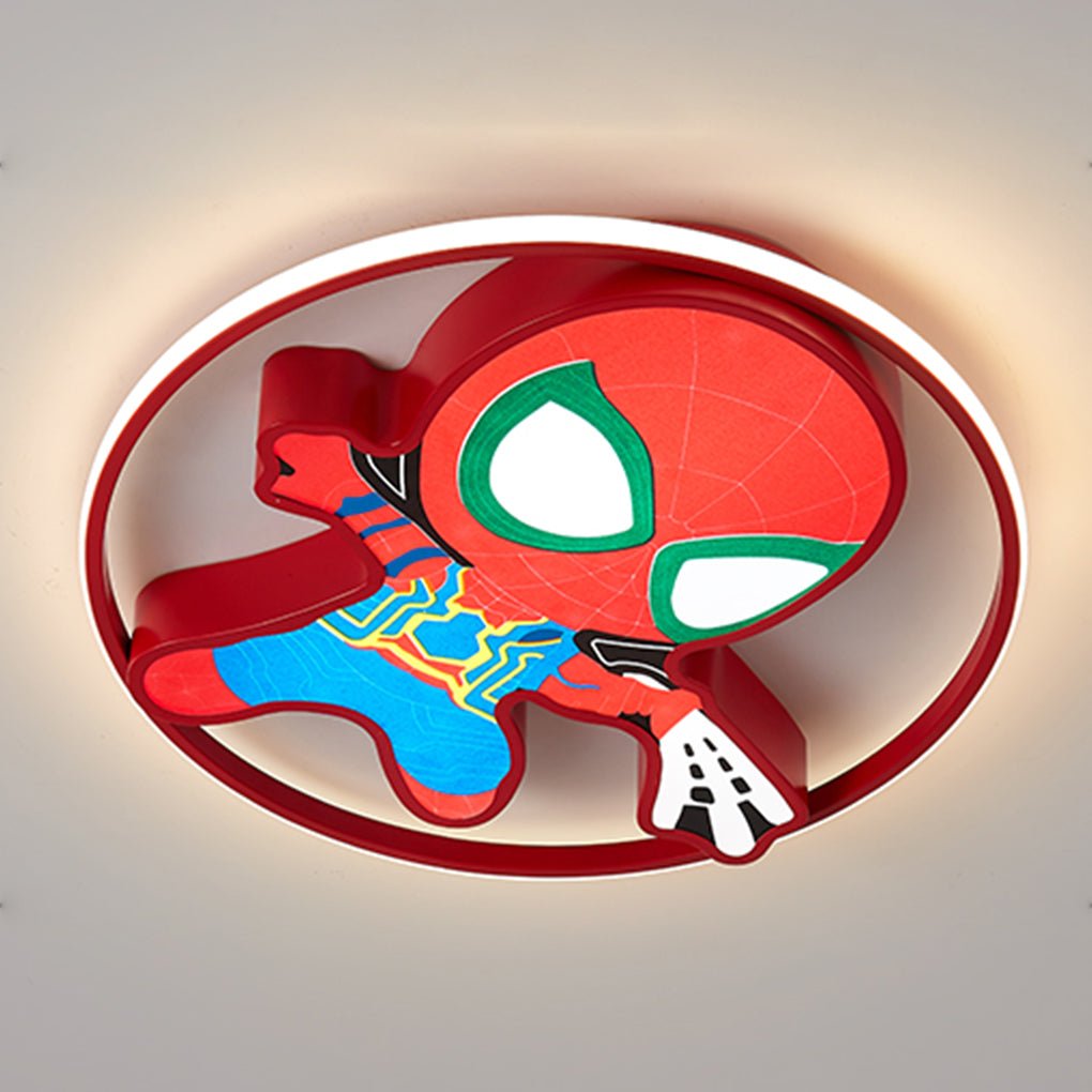 Cartoon Flush-Mount LED Ceiling Light — Iron & PMMA, 21W–30W, 6000K, 17.71" Kids' Bedroom