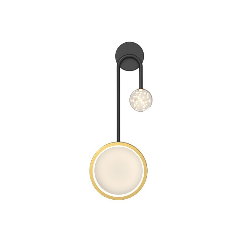 Modern Spotlight & Stars Wall Sconce — Iron and Aluminum, LED, Three-Step Dimming (3000K/4500K/6000K), Hardwired, Black or Gold