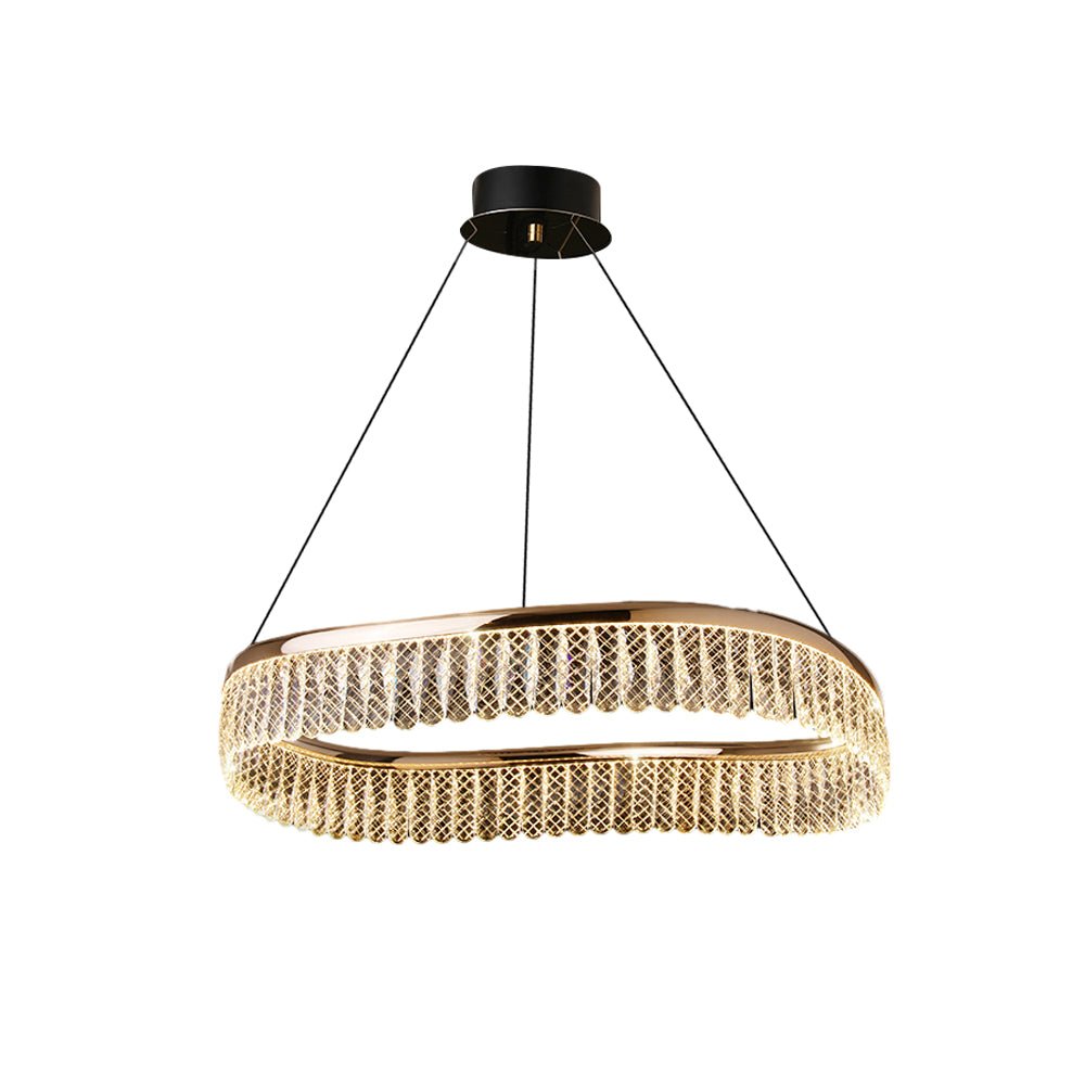 Round Ring Crystal Chandelier — Copper and K9 Crystal, LED, 3-Step Dimming, 18.1" / 29.5" / 37.4"