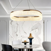 Round Ring Crystal Chandelier — Copper and K9 Crystal, LED, 3-Step Dimming, 18.1" / 29.5" / 37.4"
