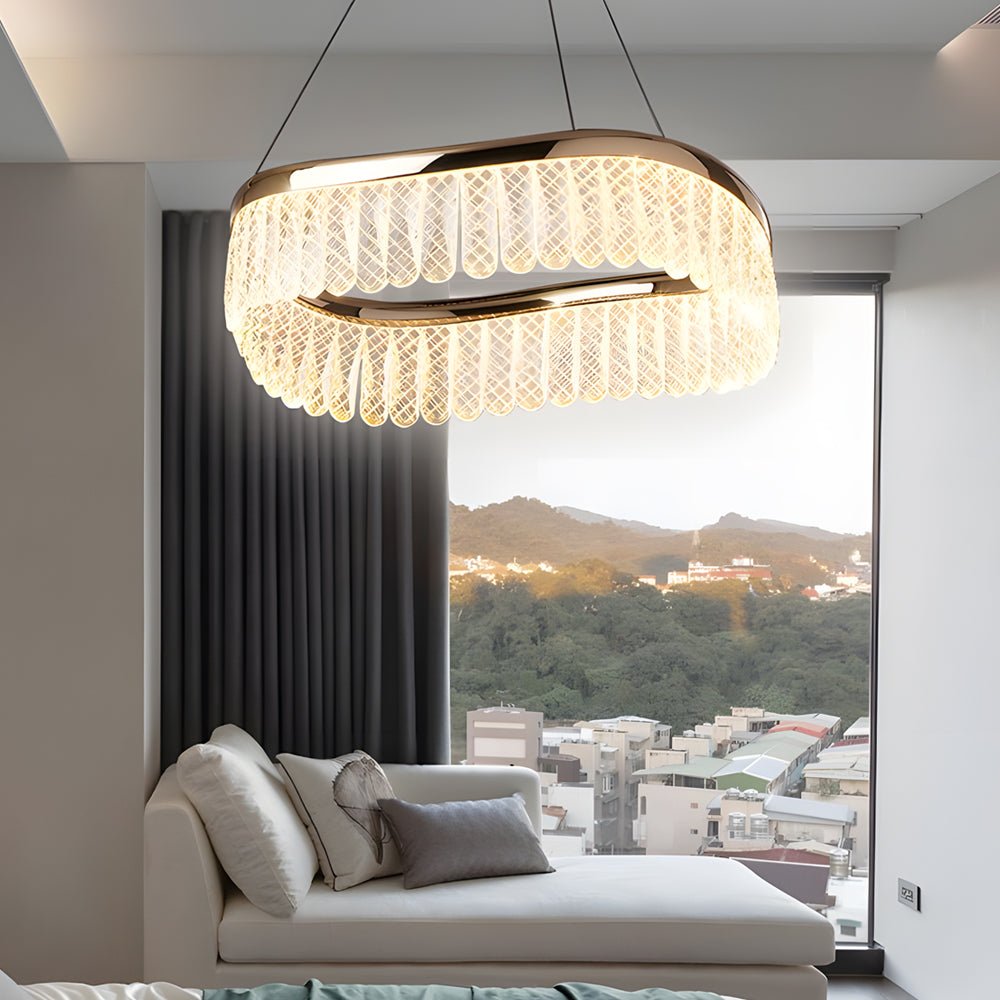 Round Ring Crystal Chandelier — Copper and K9 Crystal, LED, 3-Step Dimming, 18.1" / 29.5" / 37.4"