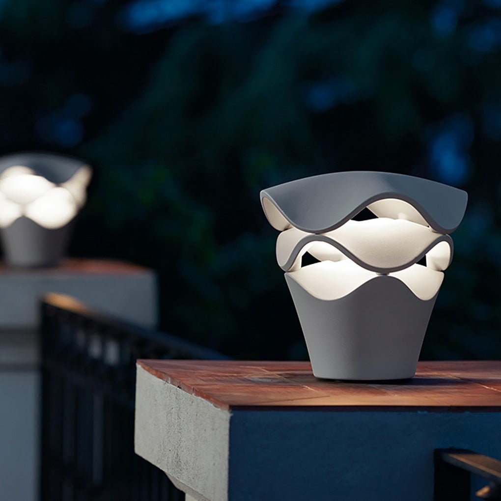 Layered Flower Bollard Light — Die-Cast Aluminum, LED, IP55 Weatherproof, 16–20W, 100–240V