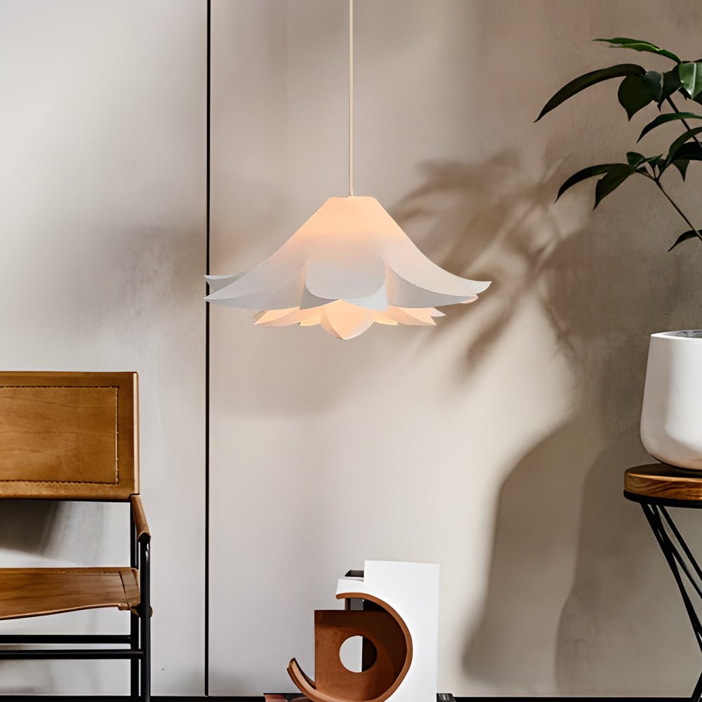 White Petal Flower Chandelier — Iron and PVC, E27, 3-Step Dimming (3000K/4500K/6000K)