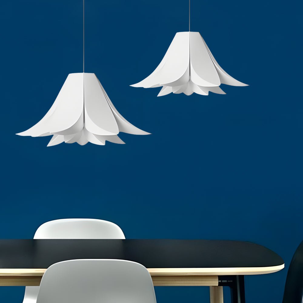 White Petal Flower Chandelier — Iron and PVC, E27, 3-Step Dimming (3000K/4500K/6000K)