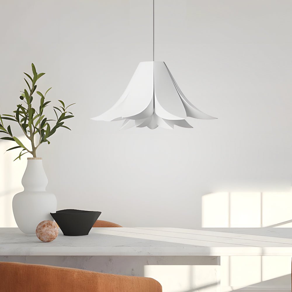 White Petal Flower Chandelier — Iron and PVC, E27, 3-Step Dimming (3000K/4500K/6000K)
