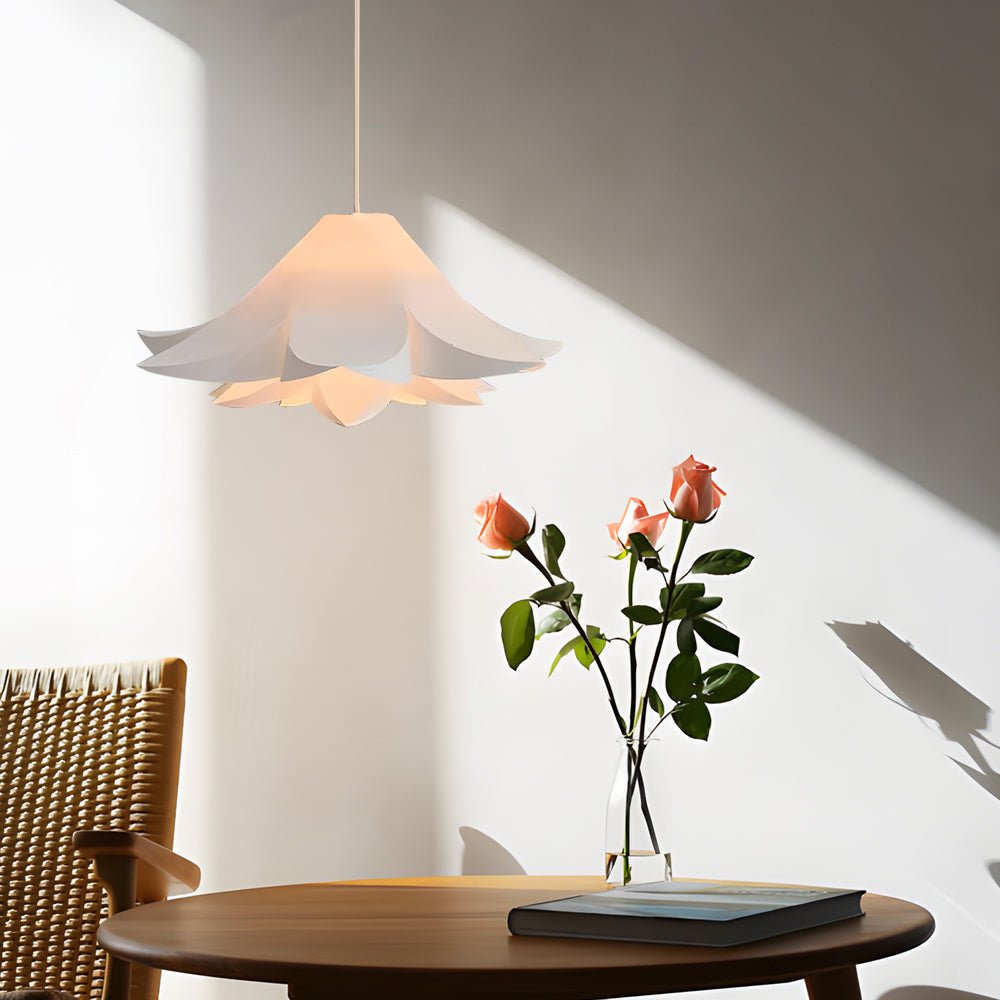 White Petal Flower Chandelier — Iron and PVC, E27, 3-Step Dimming (3000K/4500K/6000K)