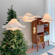 White Petal Flower Chandelier — Iron and PVC, E27, 3-Step Dimming (3000K/4500K/6000K)