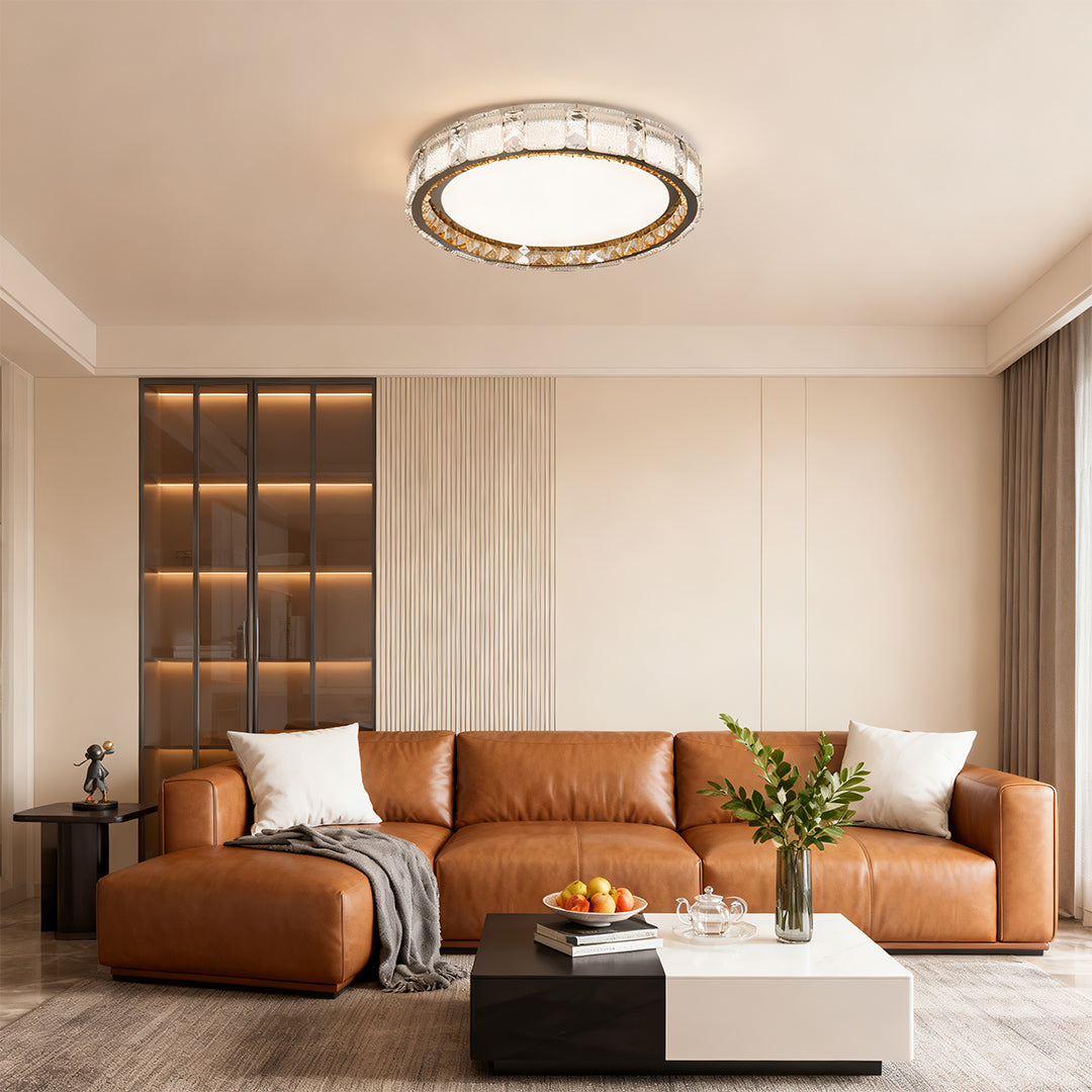 Minimalist Luxury Crystal Flush Mount Ceiling Light