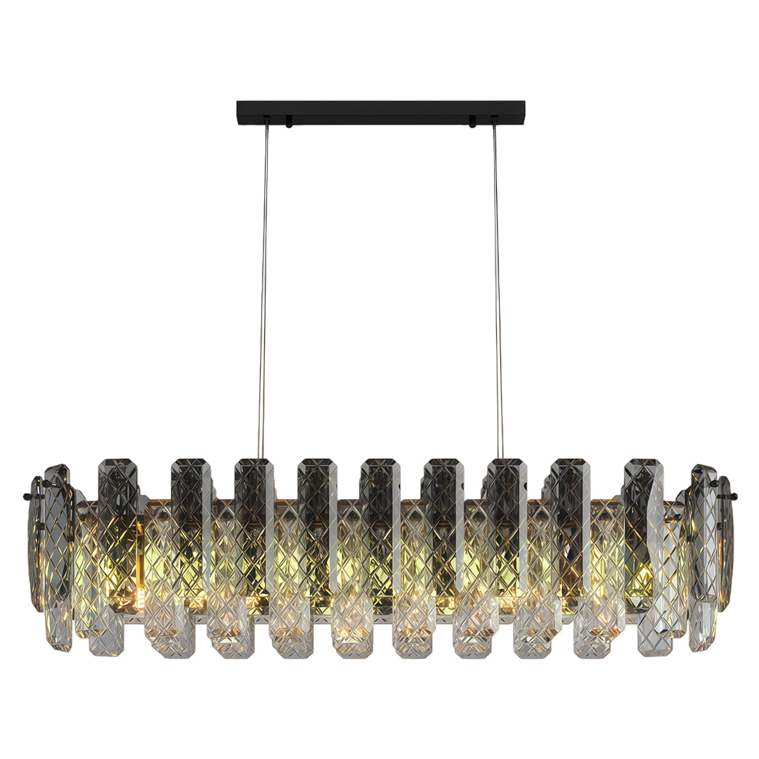 Contemporary Crystal Chandelier — Copper / Chrome / Black, Cut Crystal, Eye-Protecting, 47.2" Adjustable Chain